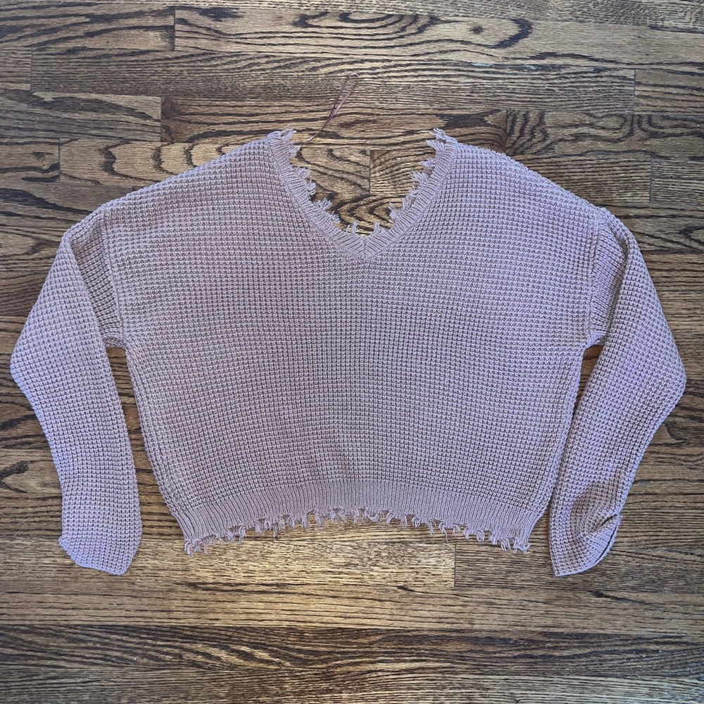 Moon & Madison Knitted Cropped Sweater